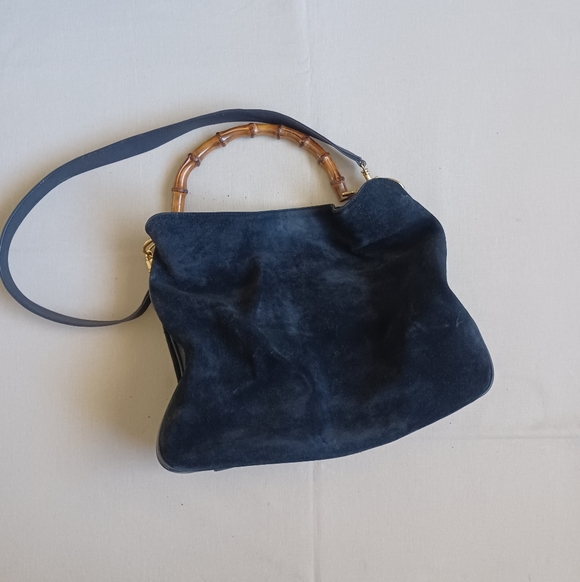 Gucci Bamboo Black Suede Bag - Picture 12 of 14